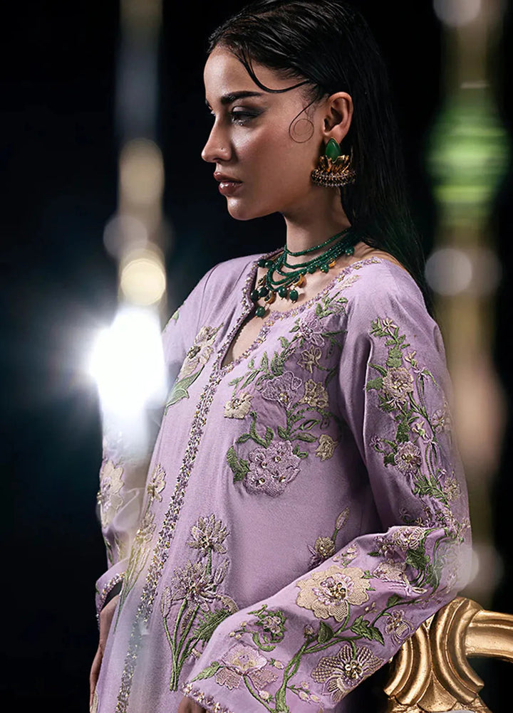 Fozia Khalid Pret Embroidered Cotton net 2 Piece Suit Luna