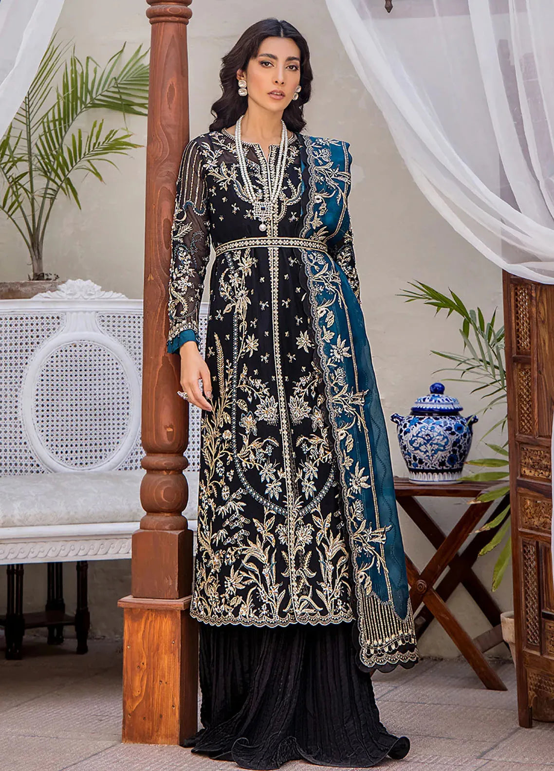 Fozia Khalid Pret Embroidered Organza 3 Piece Suit For Girls Dilara