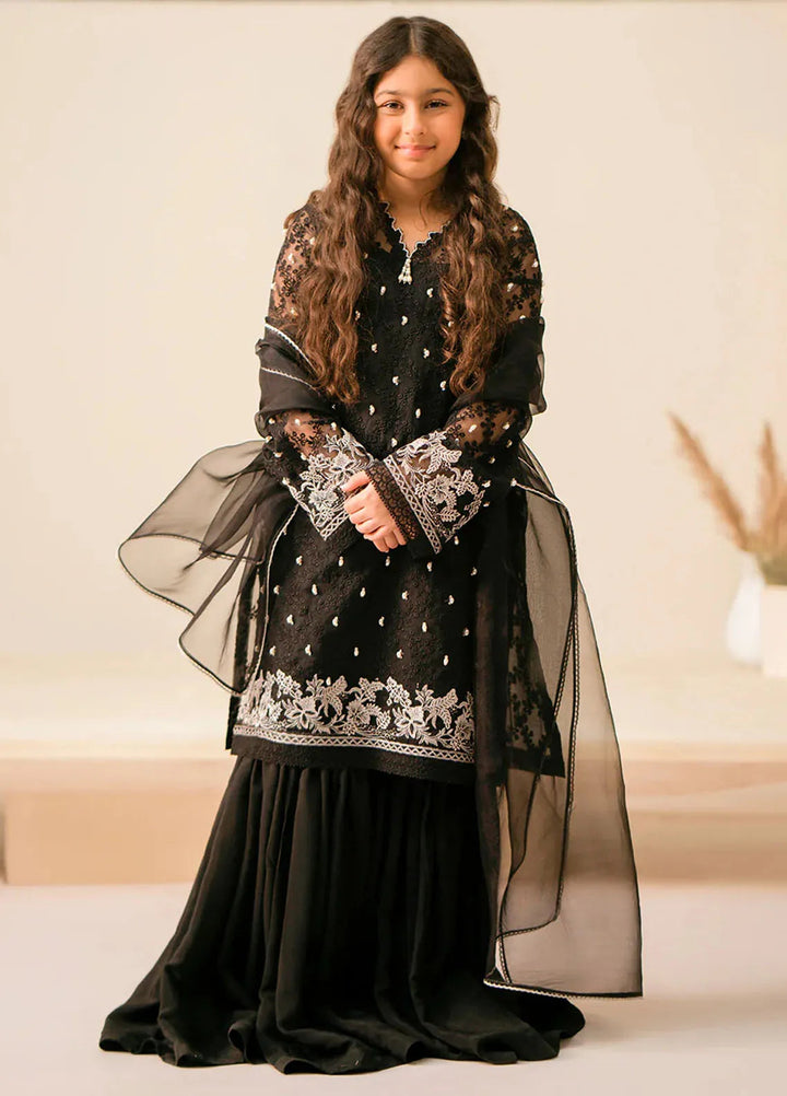 Fozia Khalid Pret Embroidered Organza 3 Piece Suit For Kids Tissa