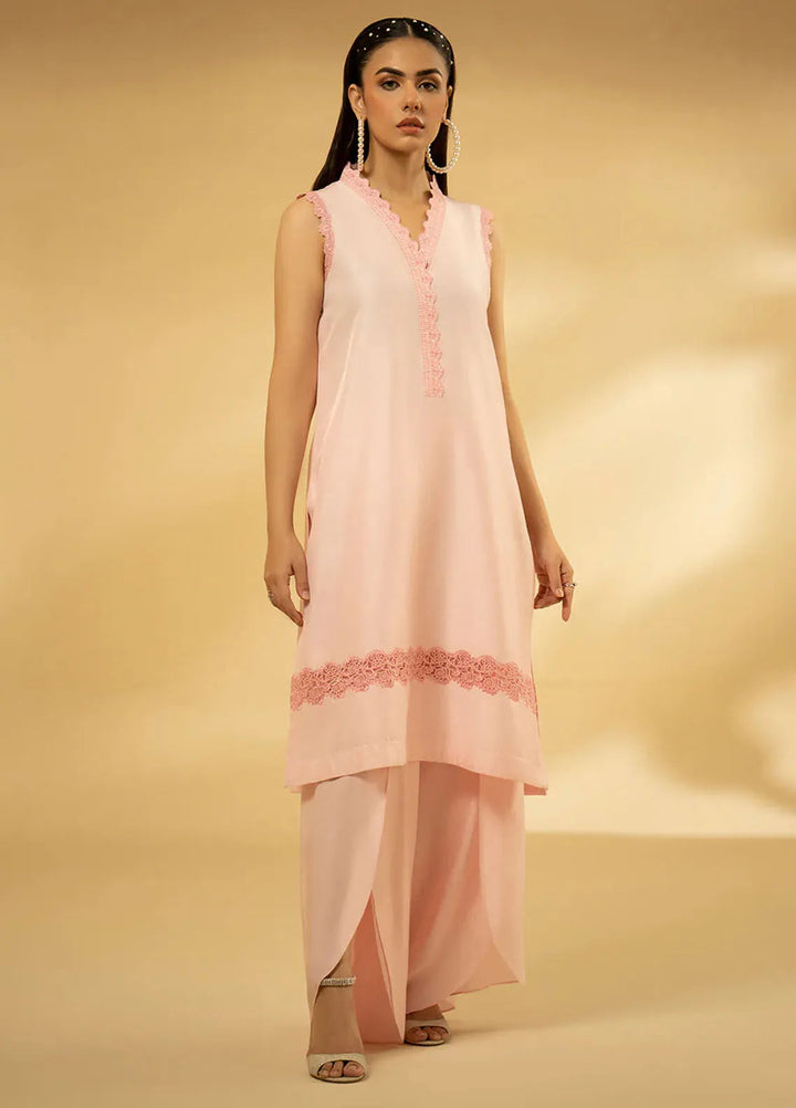 Fozia Khalid Pret Embroidered Raw Silk 3 Piece Suit Pastel Reverie
