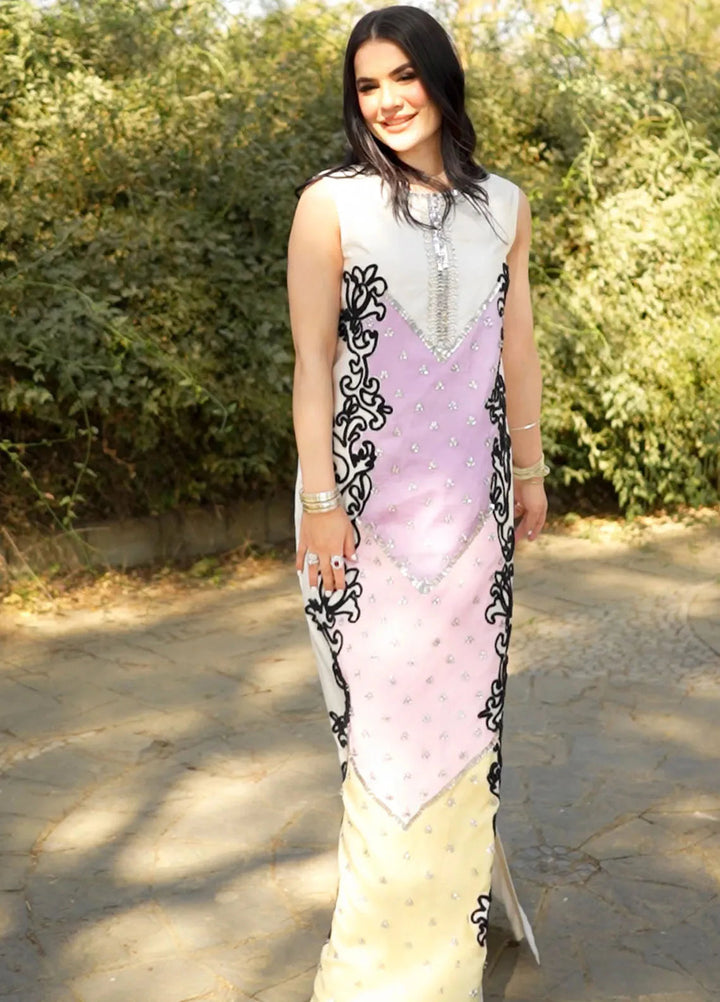 Fozia Khalid Pret Embroidered Sheesha Silk 3 Piece Suit Nooreh