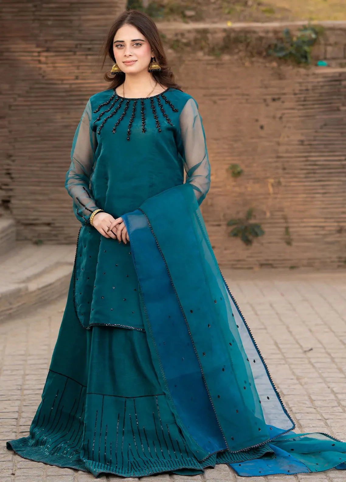 Kahani By Fozia Khalid Pret Embroidered Raw Silk 3 Piece Suit Rukhsana