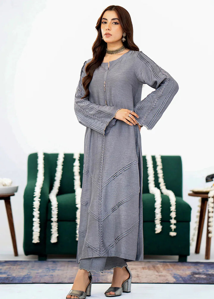 Fozia Khalid Pret Embroidered Silk 2 Piece Suit Irem