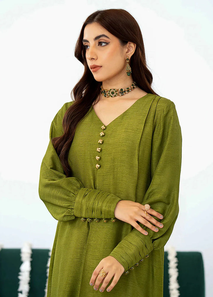 Fozia Khalid Pret Embroidered Silk 2 Piece Suit Zahira