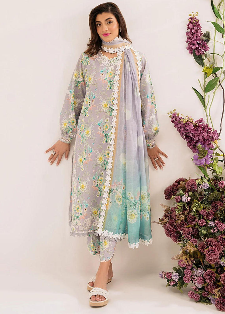 French Garden By Faixa Faixal Embroidered Lawn Suits Unstitched 3 Piece FFX23FG lily - Eid Collection
