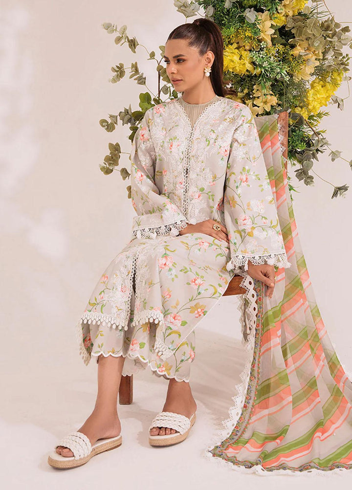 French Garden By Faixa Faixal Embroidered Lawn Suits Unstitched 3 Piece FFX23FG Bria - Eid Collection