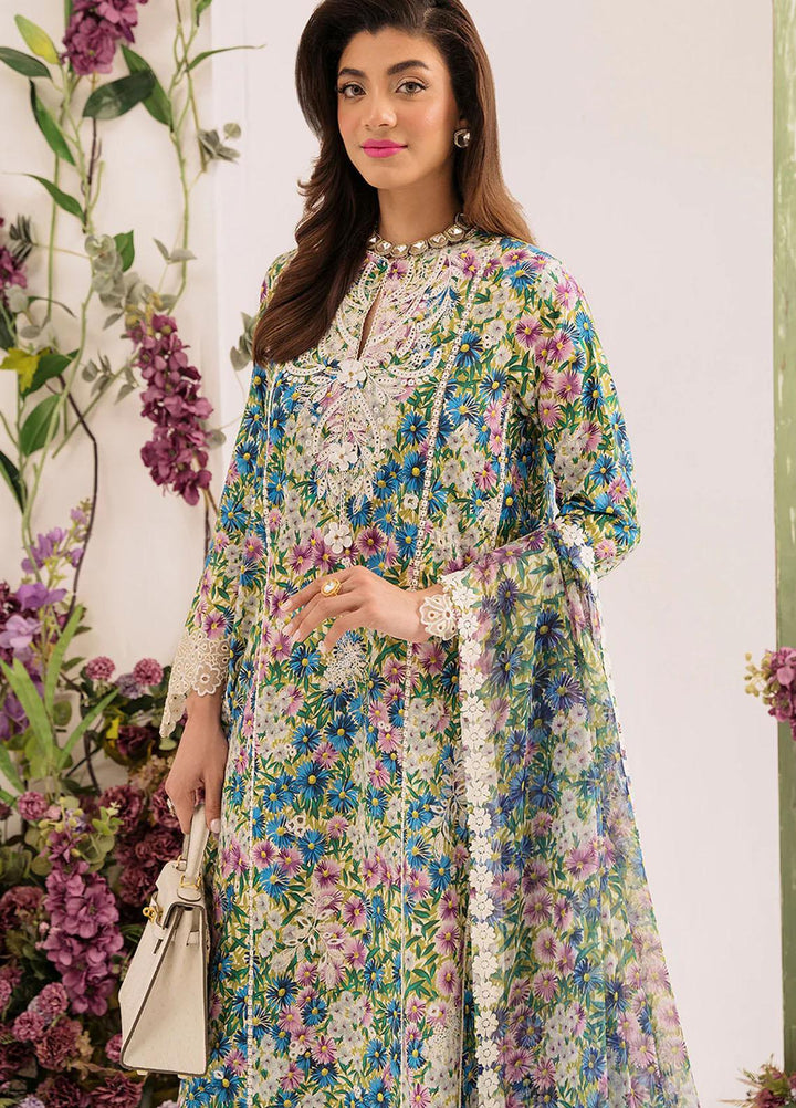 French Garden By Faixa Faixal Embroidered Lawn Suits Unstitched 3 Piece FFX23FG Iris - Eid Collection