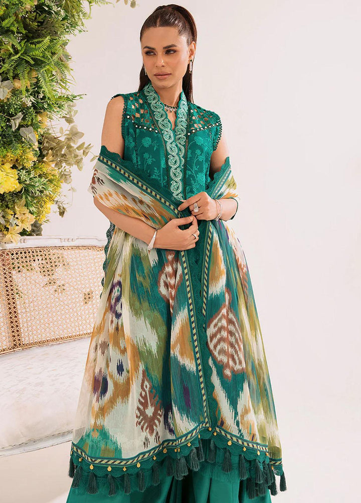 French Garden By Faixa Faixal Embroidered Lawn Suits Unstitched 3 Piece FFX23FG Emerald Dream - Eid Collection