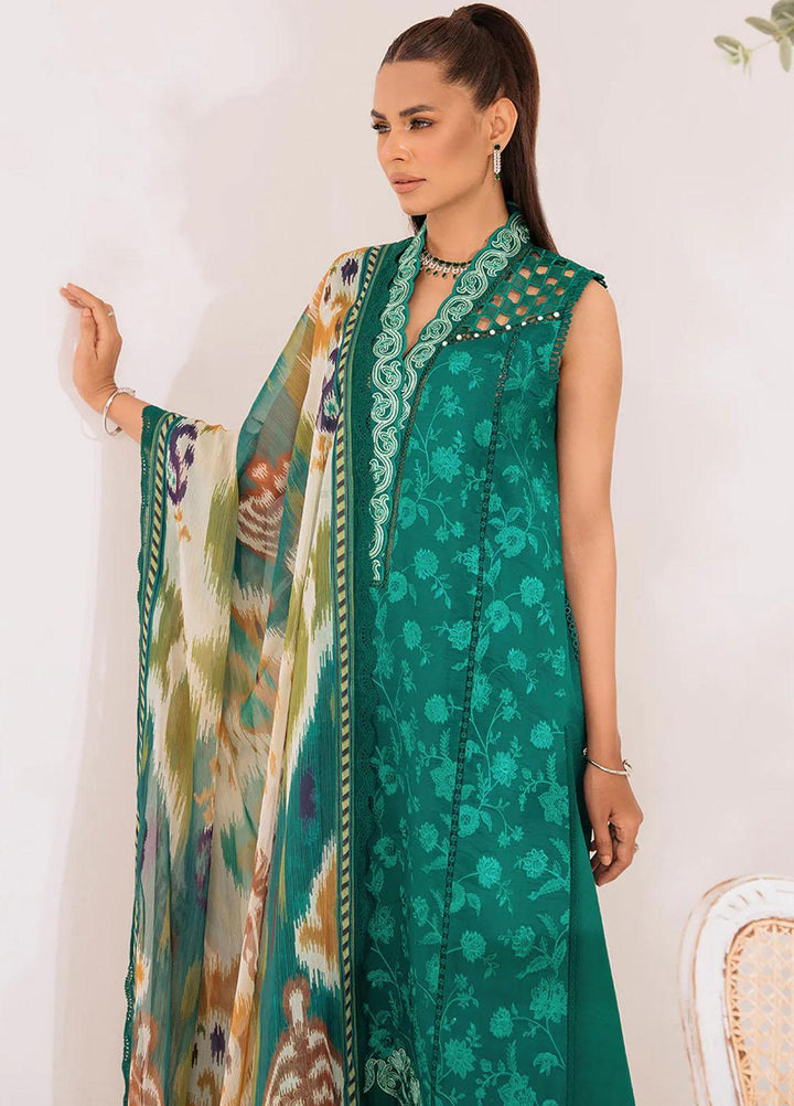 French Garden By Faixa Faixal Embroidered Lawn Suits Unstitched 3 Piece FFX23FG Emerald Dream - Eid Collection