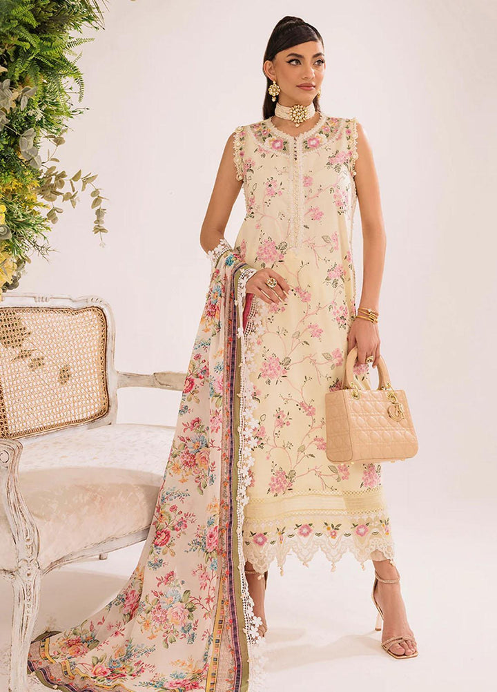 French Garden By Faixa Faixal Embroidered Lawn Suits Unstitched 3 Piece FFX23FG Summer Sunrise - Eid Collection