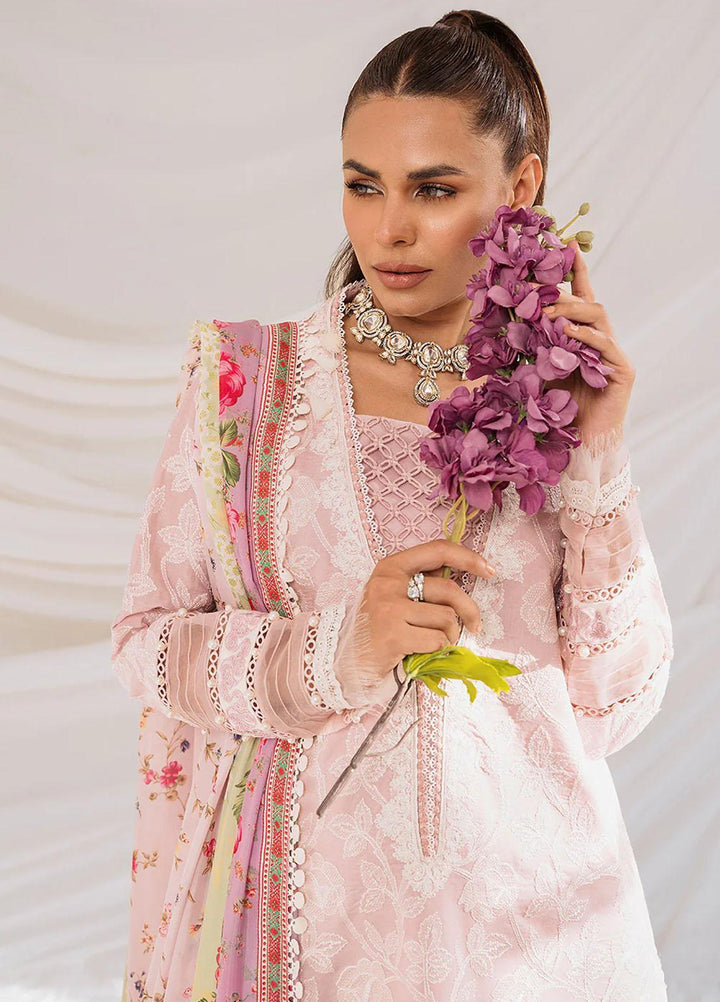 French Garden By Faixa Faixal Embroidered Lawn Suits Unstitched 3 Piece FFX23FG Rosy Bloom - Eid Collection