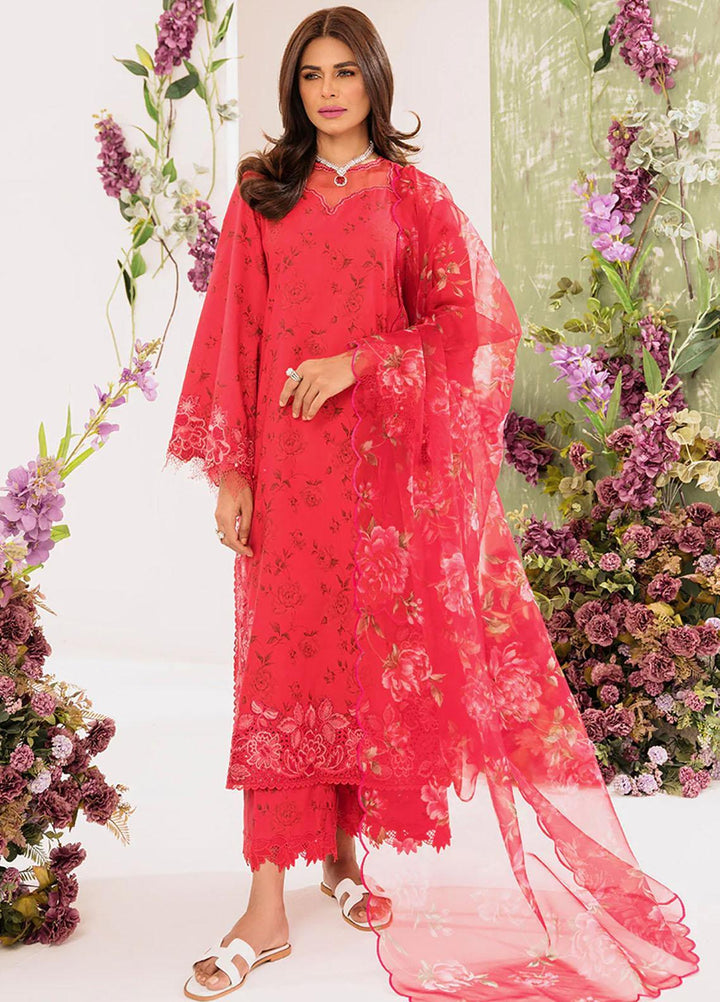 French Garden By Faixa Faixal Embroidered Lawn Suits Unstitched 3 Piece FFX23FG Lotus - Eid Collection