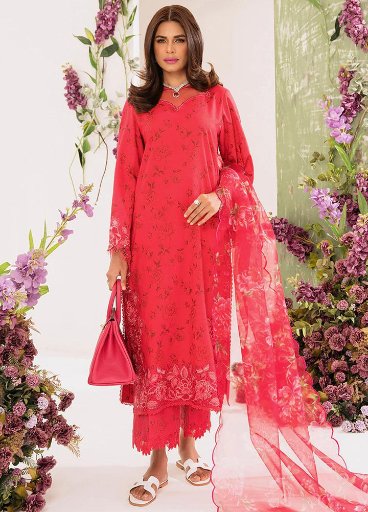 French Garden By Faixa Faixal Embroidered Lawn Suits Unstitched 3 Piece FFX23FG Lotus - Eid Collection