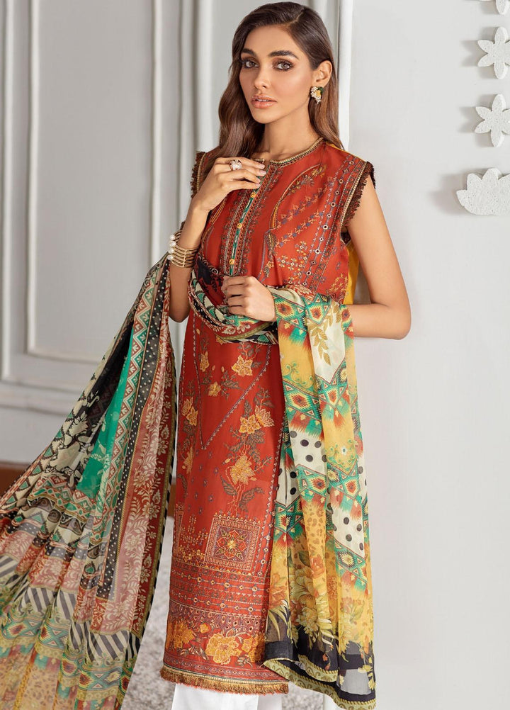Fuchsia by Baroque Embroidered Lawn Suits Unstitched 3 Piece BQ21F 06 Narjis - Summer Collection