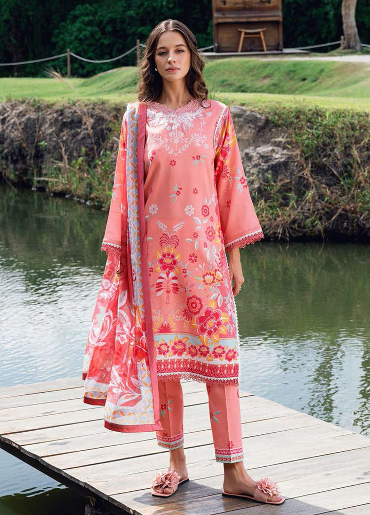 Garden Veil by Roheenaz Embroidered Lawn Suits Unstitched 3 Piece RN25GV D-06 B Berry Glint - Summer Collection