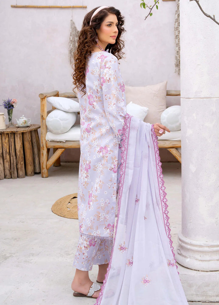 Gardenia By Humdum Embroidered Lawn Suit Unstitched 3 Piece HD24G3 D-01 - Summer Collection