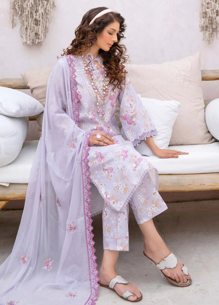 Gardenia By Humdum Embroidered Lawn Suit Unstitched 3 Piece HD24G3 D-01 - Summer Collection