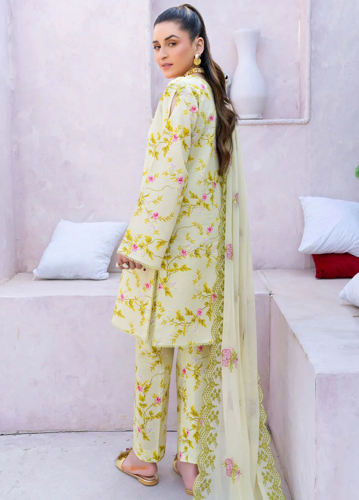 Gardenia By Humdum Embroidered Lawn Suit Unstitched 3 Piece HD24G3 D-06 - Summer Collection