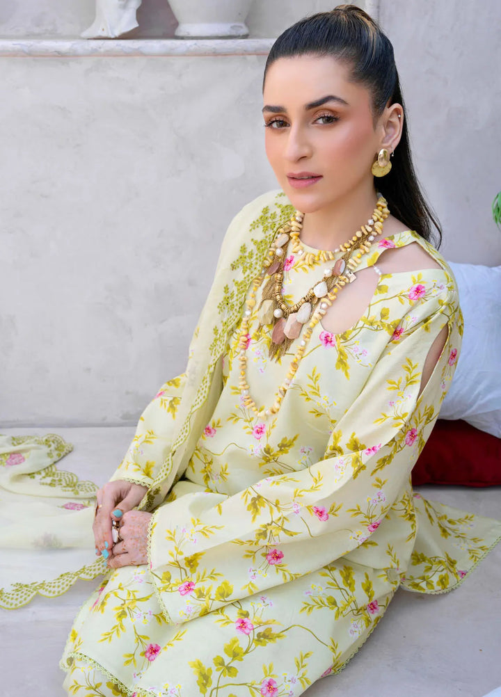 Gardenia By Humdum Embroidered Lawn Suit Unstitched 3 Piece HD24G3 D-06 - Summer Collection