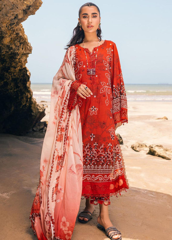 Gardenia By Nureh Embroidered Chikankari Lawn Suits Unstitched 3 Piece NU23GC NSG-112 - Summer Collection