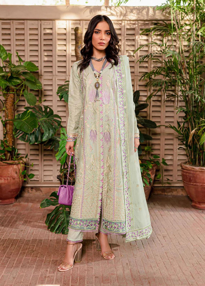 Naayas Pret Embroidered Lawn 3 Piece Suit NS23G Floral Vert