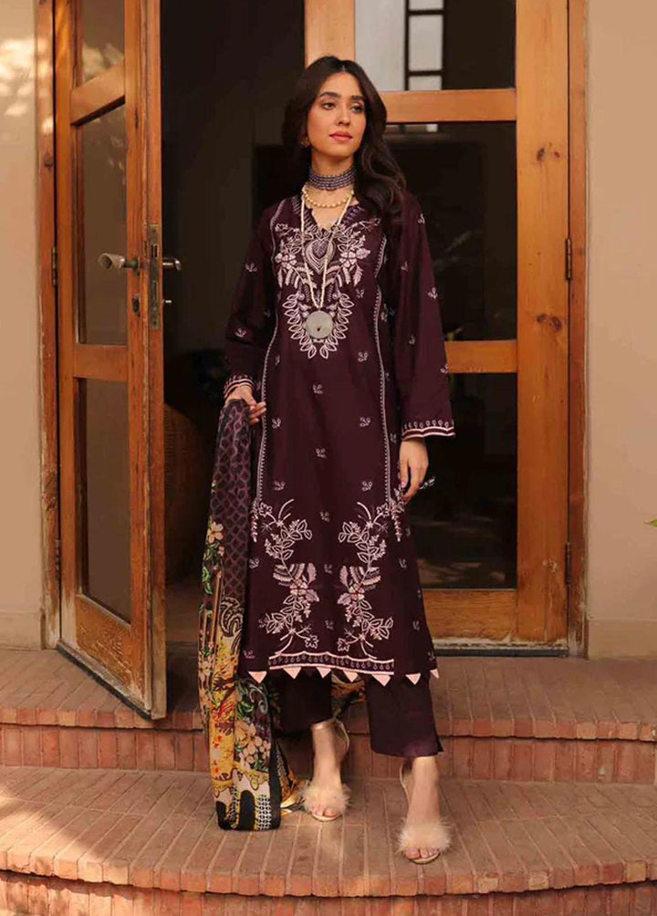 Naayas Pret Embroidered Lawn 3 Piece Suit NS23G Violet
