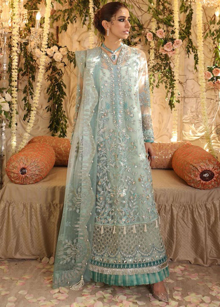 Gossamer by Zaha Embroidered Net Suits Unstitched 3 Piece ZKS22G D3 Fareena - Wedding Collection