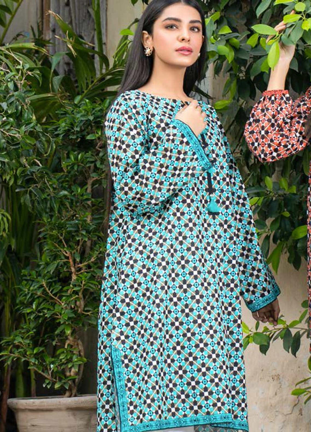 Guftagu by Orient Textiles Printed Lawn Unstitched Kurties OT21G D-072-Teal - Festive Collection