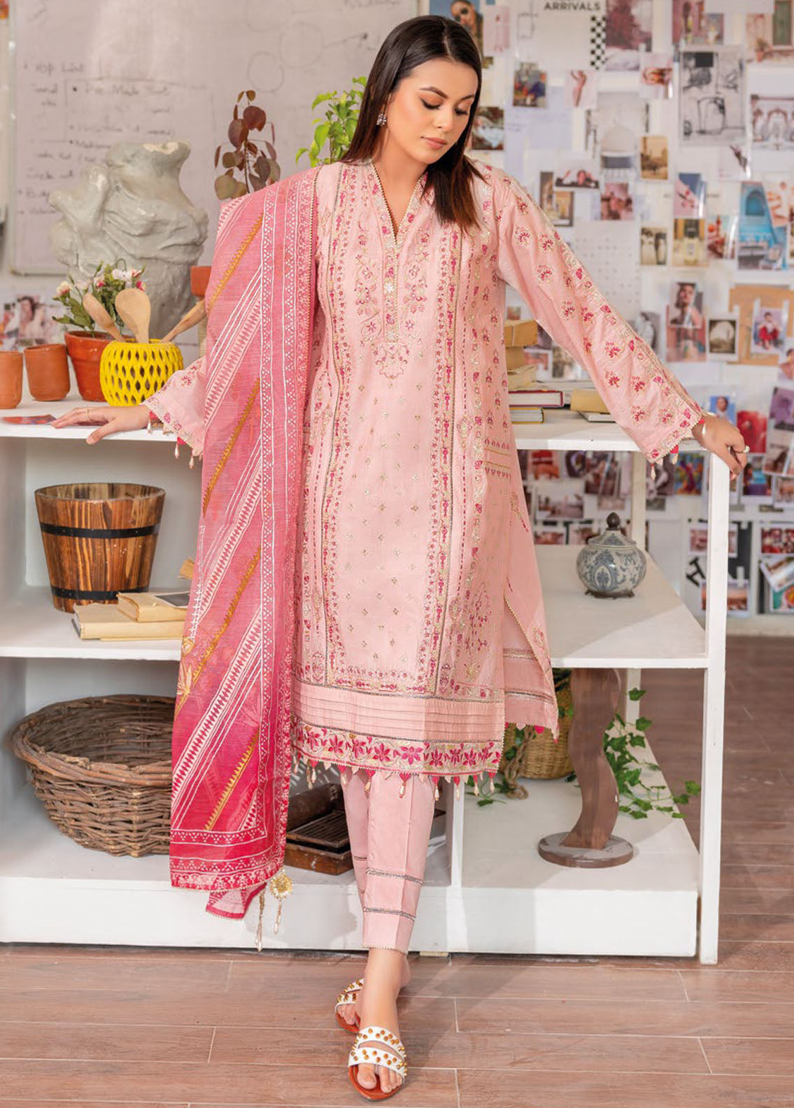 Gul Ahmed Embroidered Jacquard Suits Unstitched 3 Piece GA24PS JD 42003 - Summer Collection main image 1