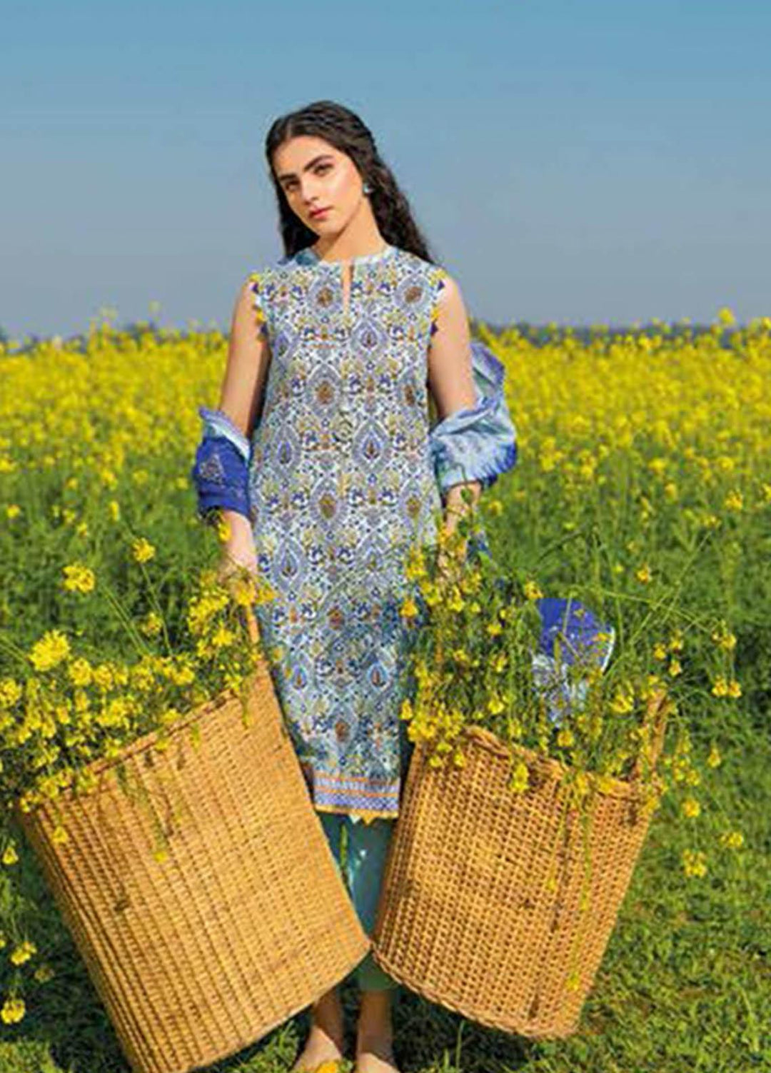 Essential Lawn By Gul Ahmed Printed Lawn Suits Unstitched 3 Piece GA23E CL-32296B - Summer Collection