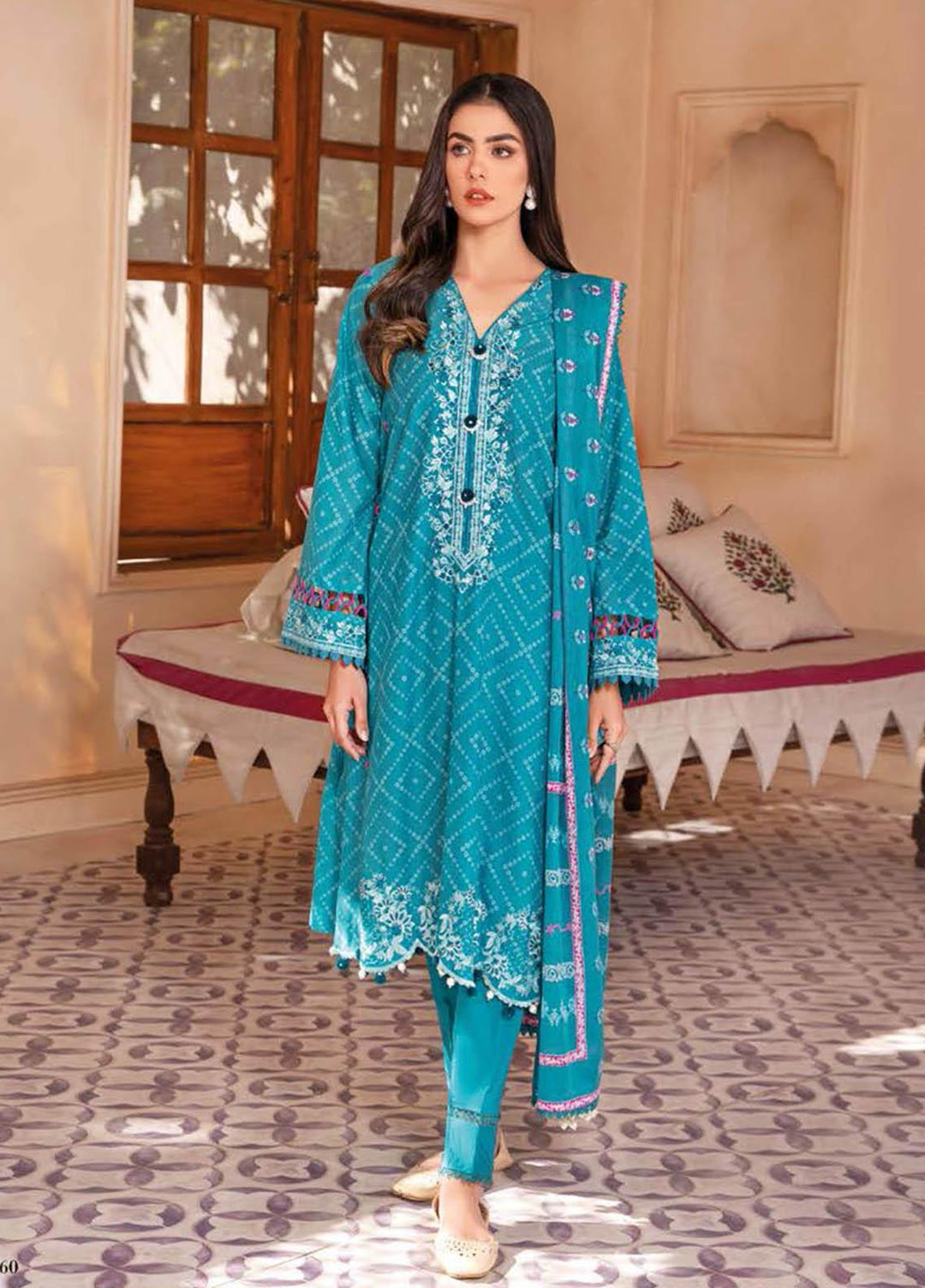 Essential Lawn By Gul Ahmed Embroidered Lawn Suits Unstitched 3 Piece GA23E DN-32047 - Summer Collection