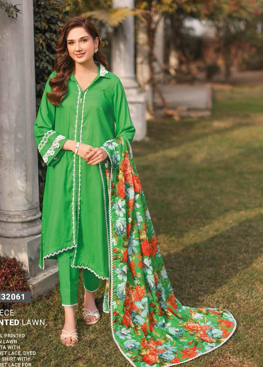 Essential Lawn By Gul Ahmed Embroidered Lawn Suits Unstitched 3 Piece GA23E DN-32061 - Summer Collection