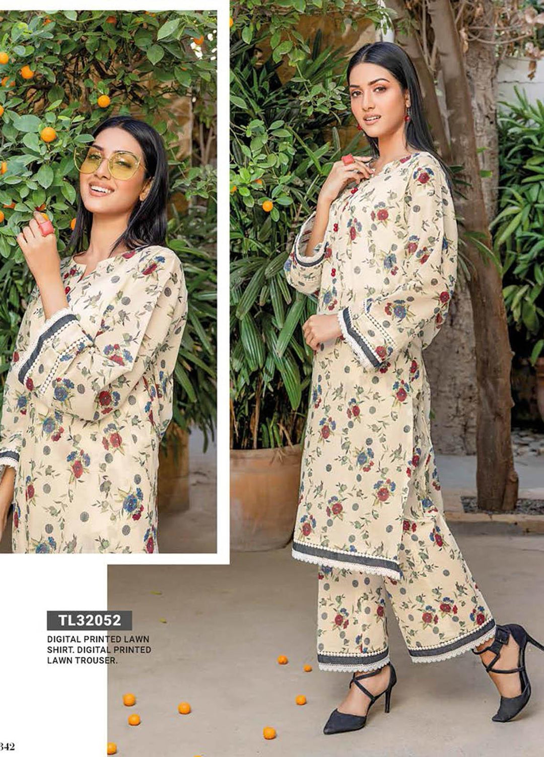 Essential Lawn By Gul Ahmed Printed Lawn Suits Unstitched 2 Piece GA23E TL-32052 - Summer Collection