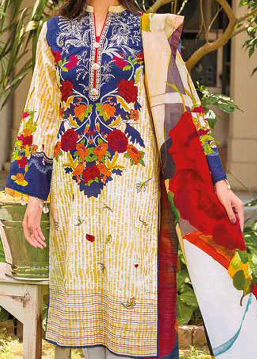 Gul Ahmed Embroidered Lawn Suits Unstitched 3 Piece GA22SB CNZ-12001 - Summer Collection