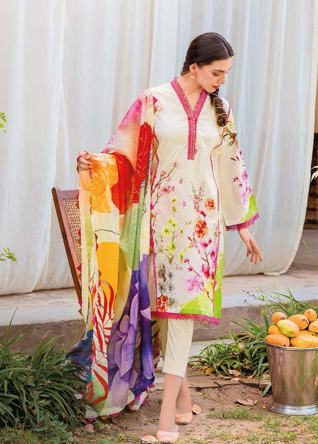 Gul Ahmed Embroidered Lawn Suits Unstitched 3 Piece GA22SB CNZ-12002 - Summer Collection