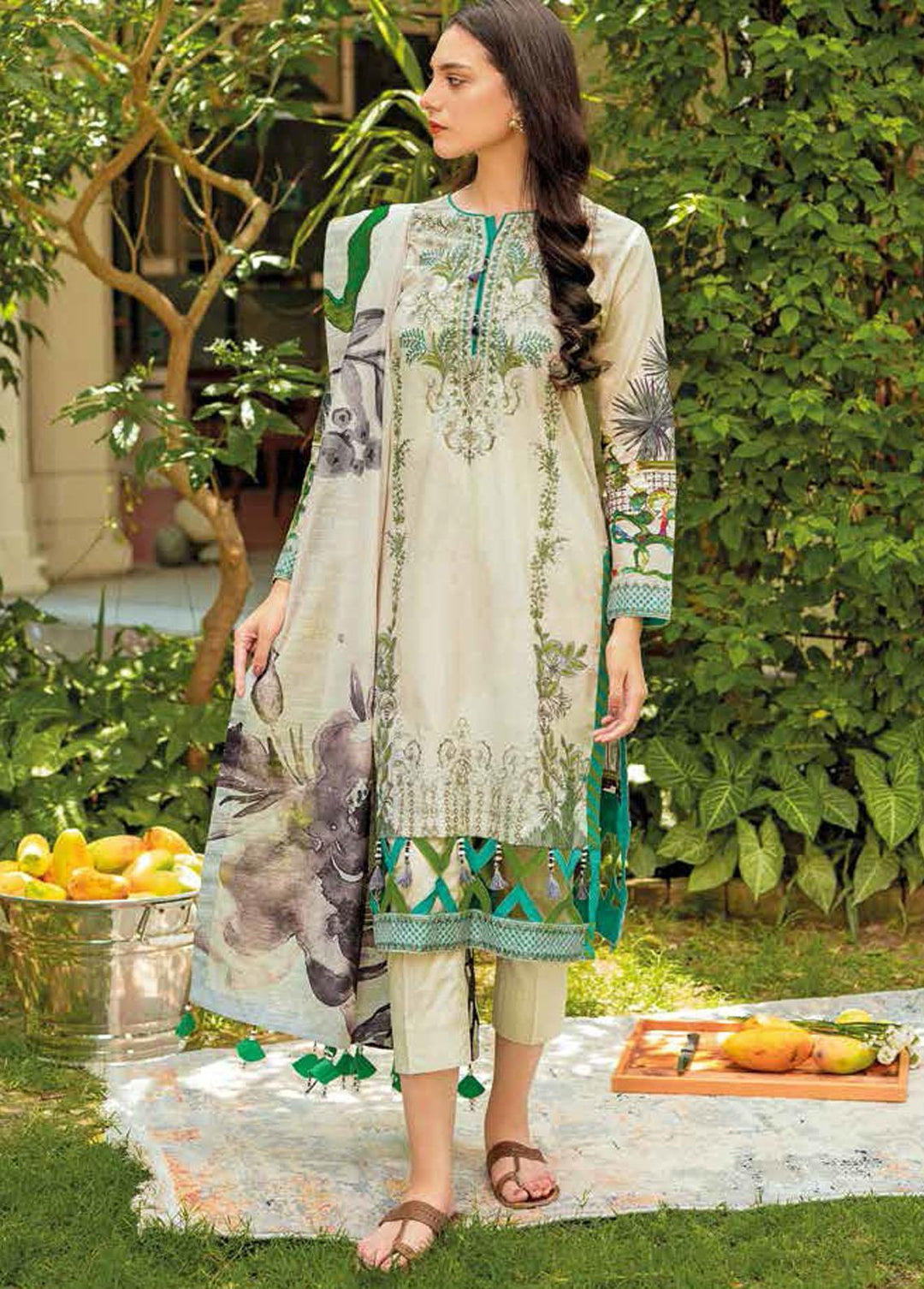 Gul Ahmed Embroidered Lawn Suits Unstitched 3 Piece GA22SB CNZ-12003 - Summer Collection