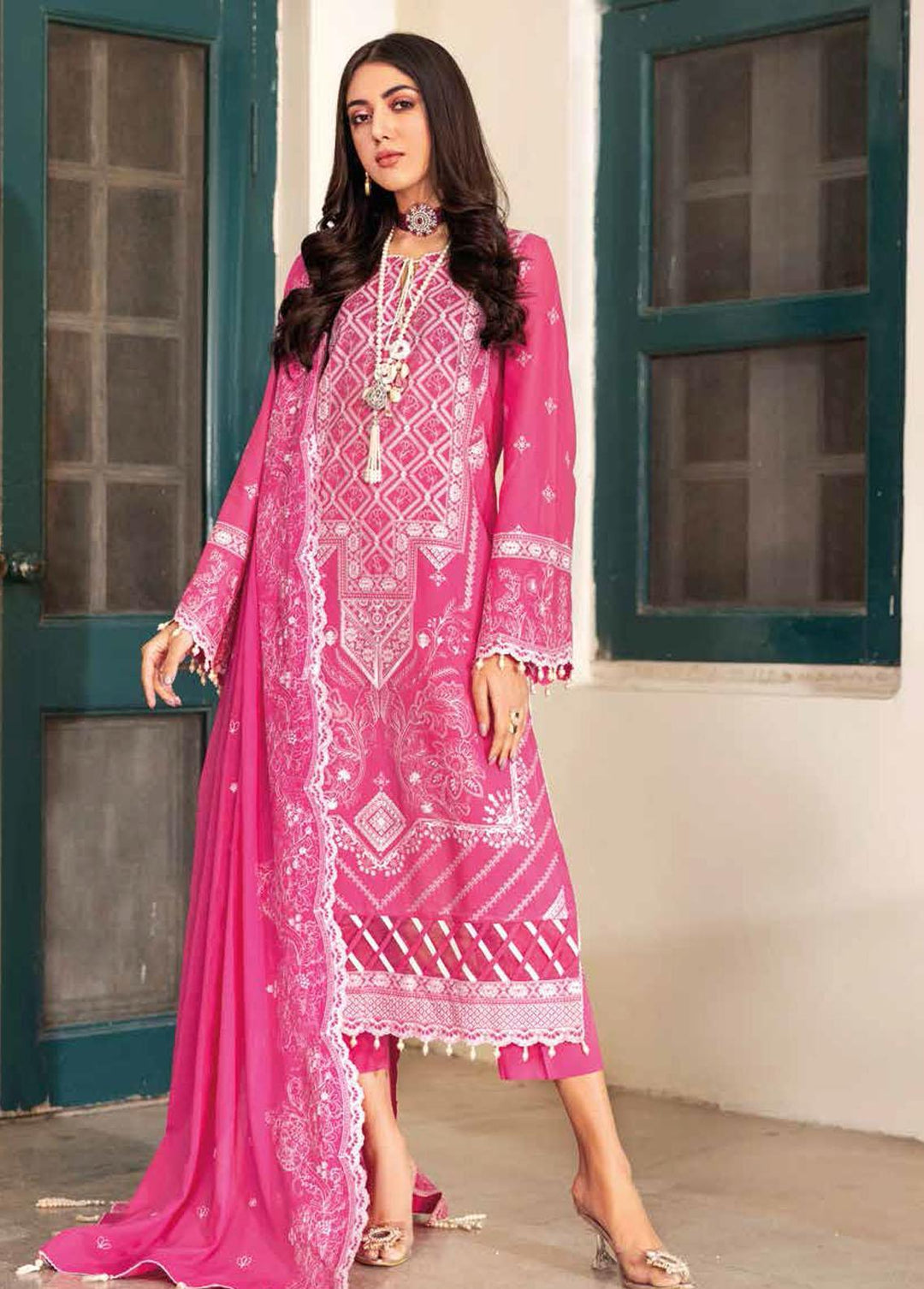 Gul Ahmed Embroidered Lawn Suits Unstitched 3 Piece GA22SB DN-22001 - Summer Collection