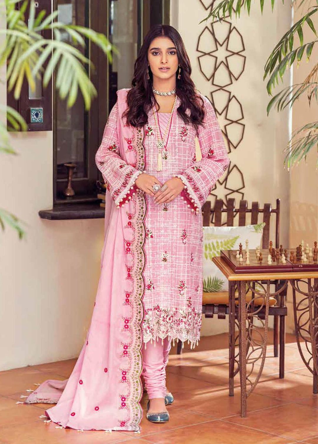 Gul Ahmed Embroidered Lawn Suits Unstitched 3 Piece GA22SB DN-22007 - Summer Collection