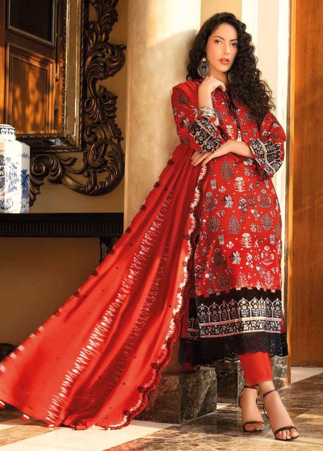 Gul Ahmed Embroidered Lawn Suits Unstitched 3 Piece GA22SB DN-22023 - Summer Collection