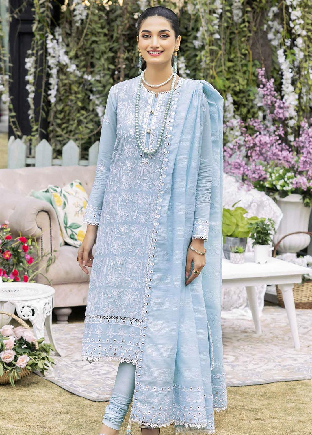Gul Ahmed Embroidered Lawn Suits Unstitched 3 Piece GA23F CK-32003 - Festive Collection