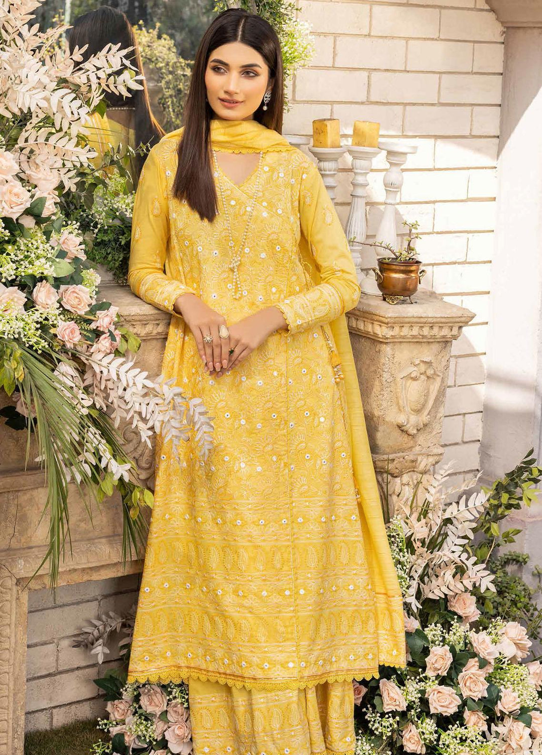 Gul Ahmed Embroidered Lawn Suits Unstitched 3 Piece GA23F CK-32004 - Festive Collection