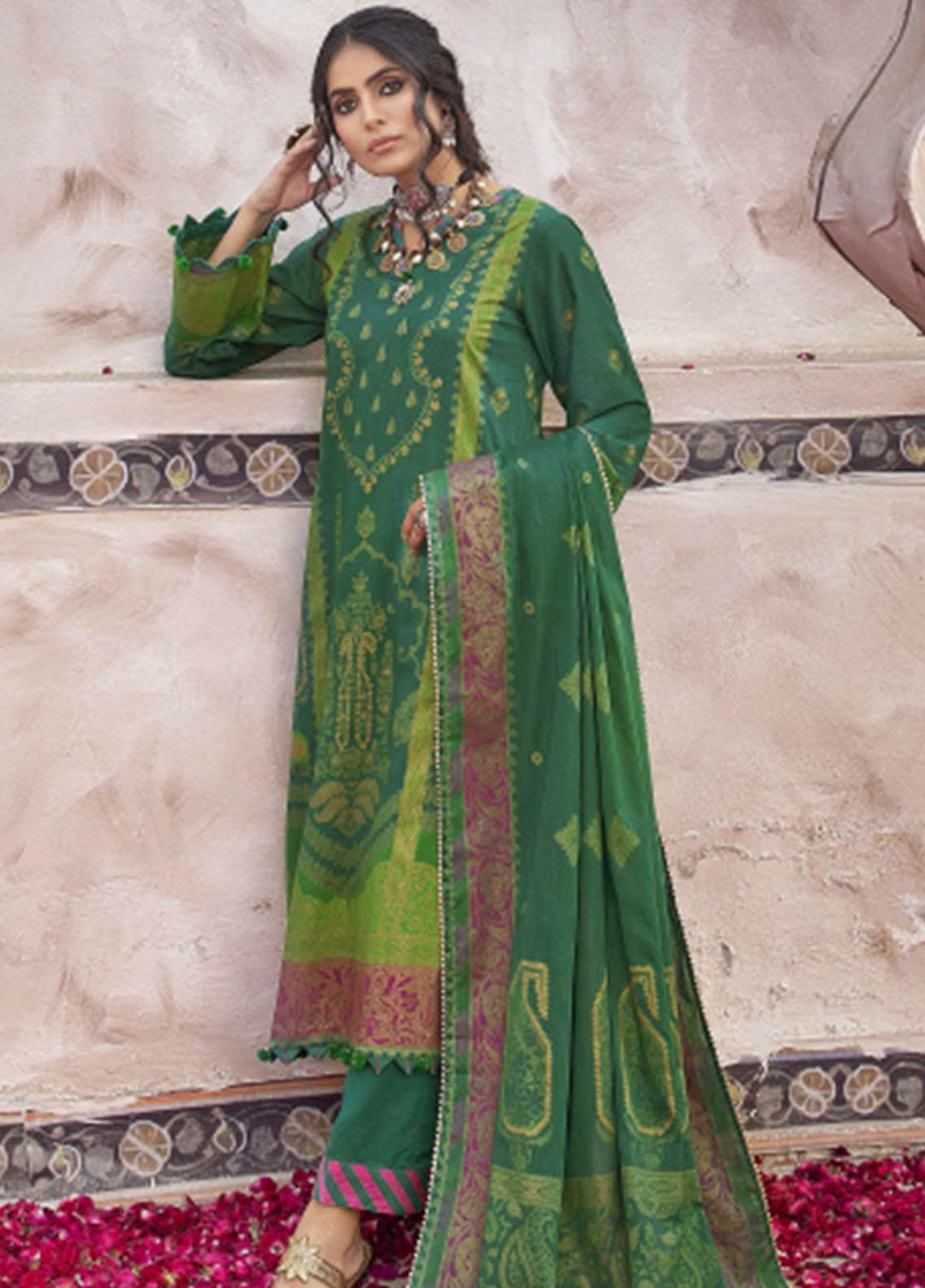 Gul Ahmed Printed Lawn Suits Unstitched 3 Piece GA23F CL-32534B - Festive Collection