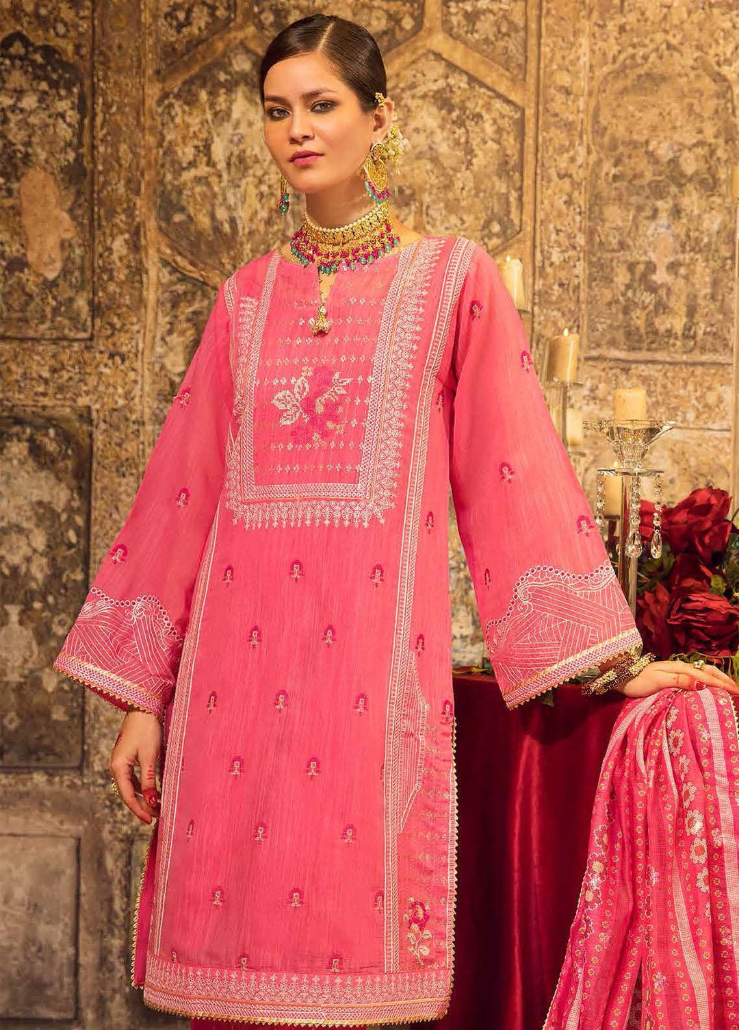 Gul Ahmed Embroidered Lawn Suits Unstitched 3 Piece GA23F FE-32033 - Festive Collection