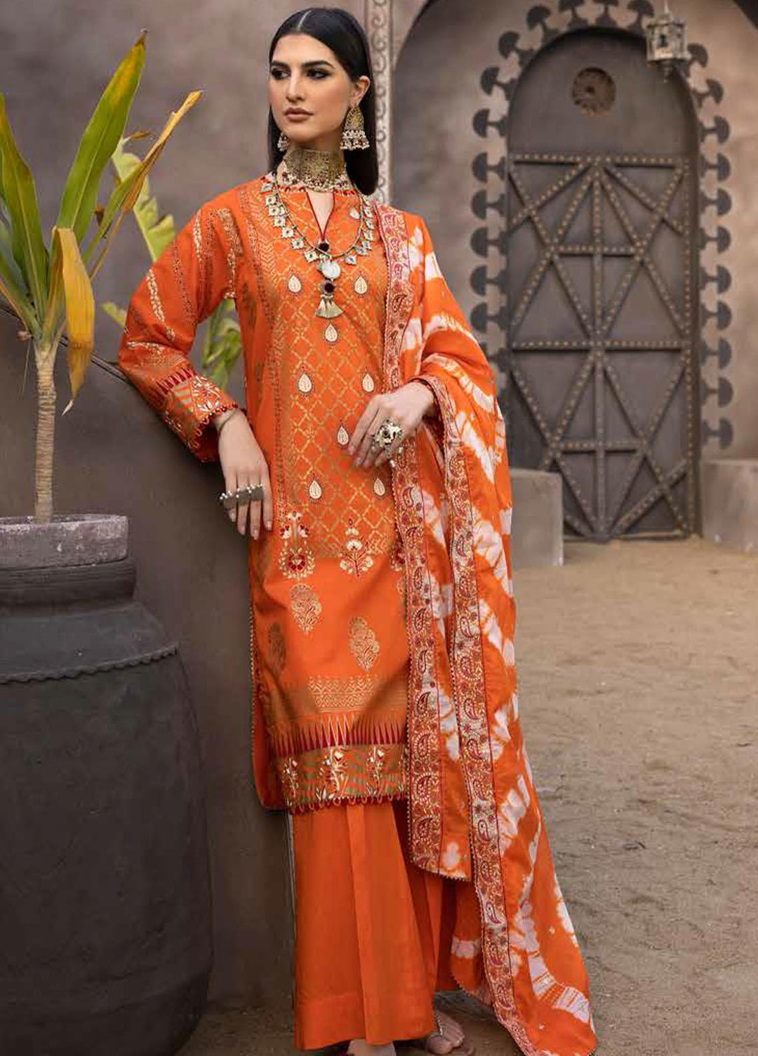 Gul Ahmed Embroidered Lawn Suits Unstitched 3 Piece GA23F FE-32057 - Festive Collection