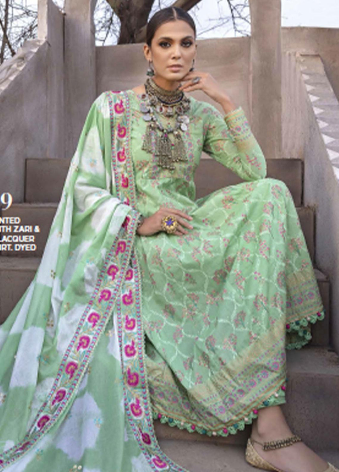 Gul Ahmed Embroidered Lawn Suits Unstitched 3 Piece GA23F FE-32059 - Festive Collection