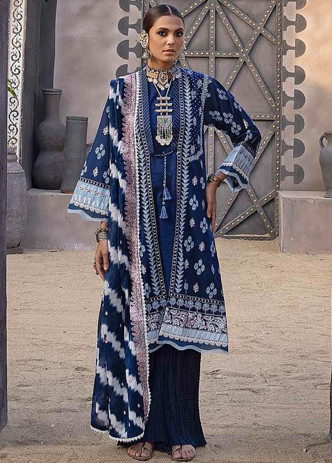 Gul Ahmed Embroidered Lawn Suits Unstitched 3 Piece GA23F FE-32061 - Festive Collection