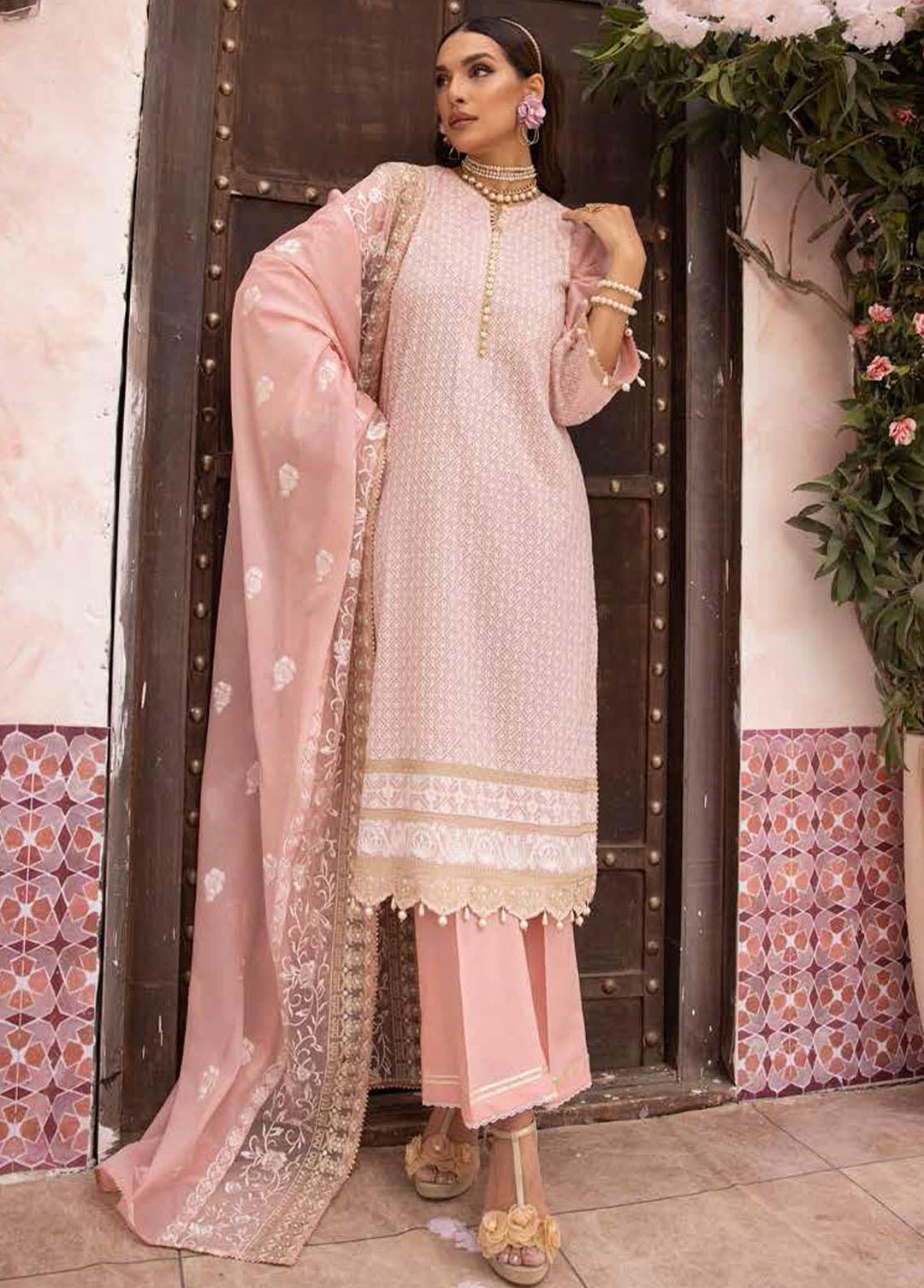 Gul Ahmed Embroidered Lawn Suits Unstitched 3 Piece GA23F FE-32074 - Festive Collection
