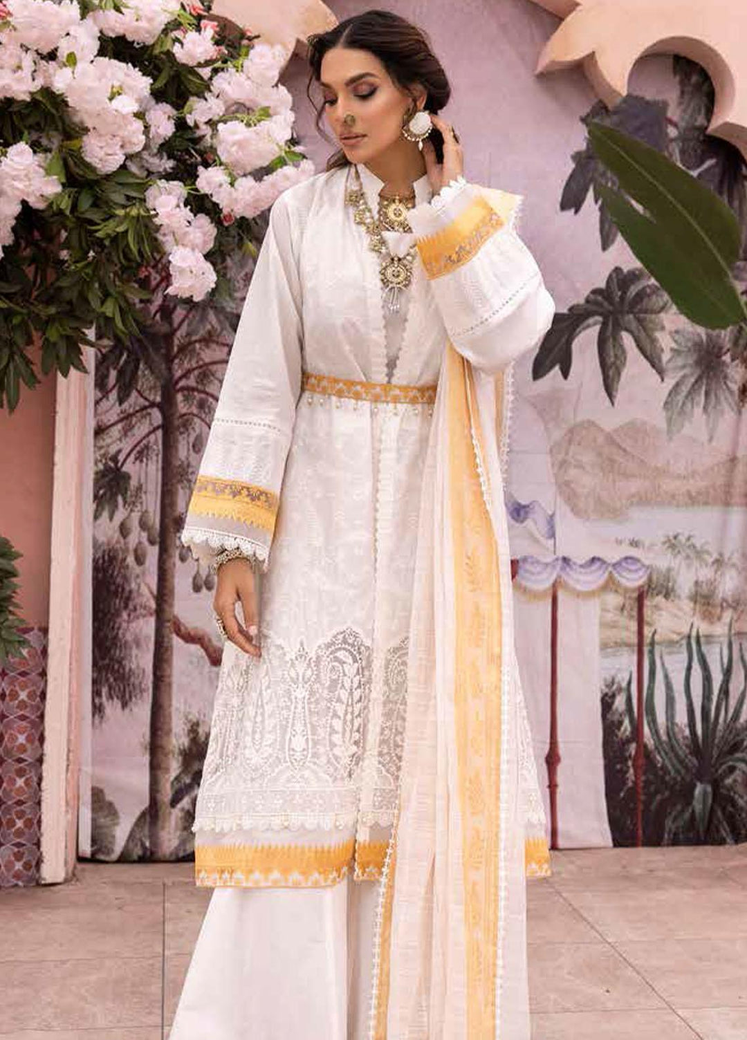 Gul Ahmed Embroidered Lawn Suits Unstitched 3 Piece GA23F FE-32075 - Festive Collection