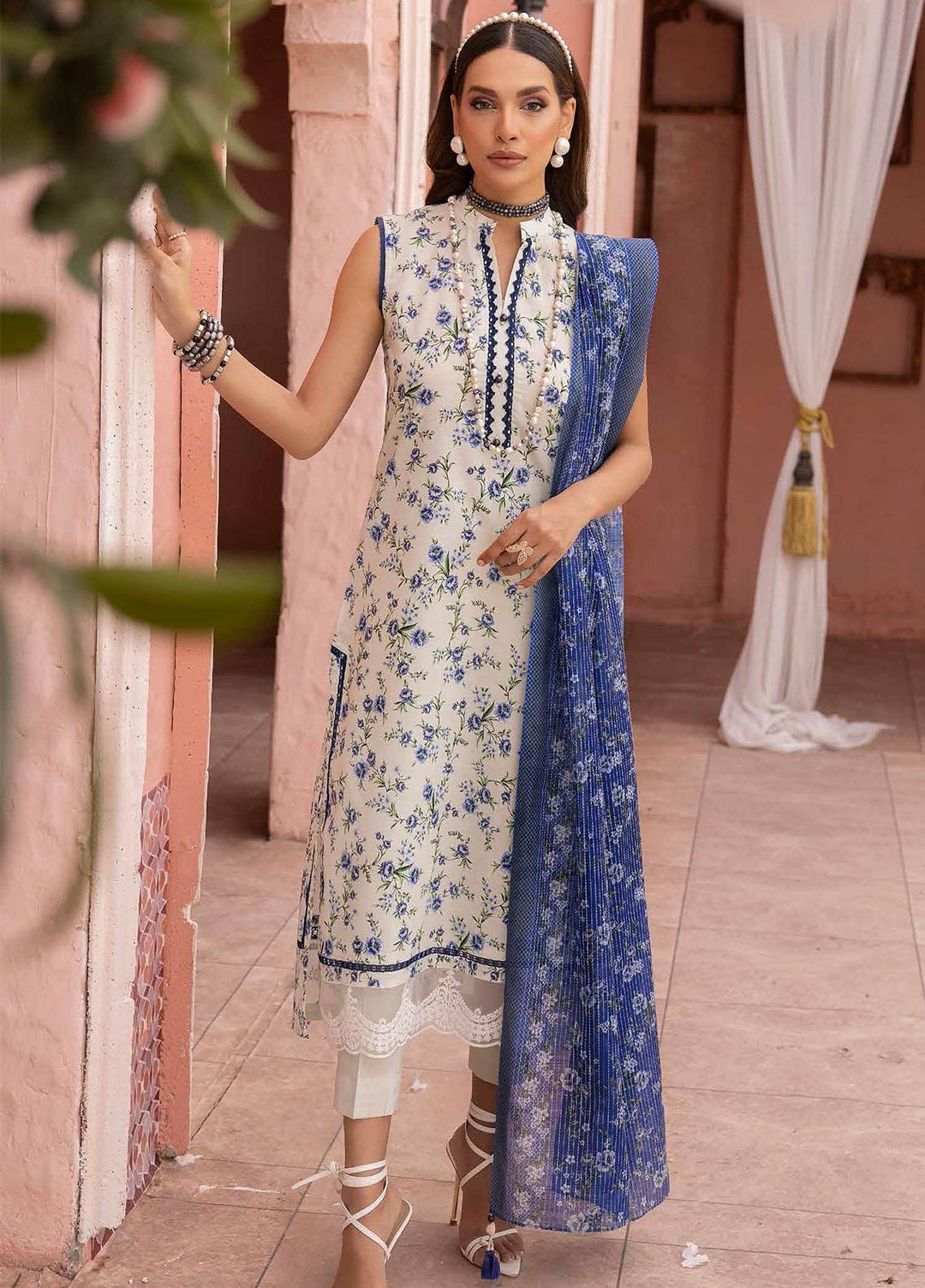 Gul Ahmed Embroidered Lawn Suits Unstitched 3 Piece GA23F FE-32078 - Festive Collection