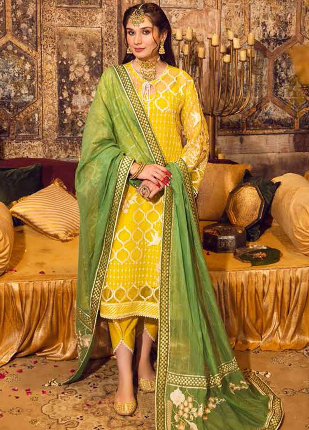 Gul Ahmed Embroidered Lawn Suits Unstitched 3 Piece GA23F FE-32091 - Festive Collection